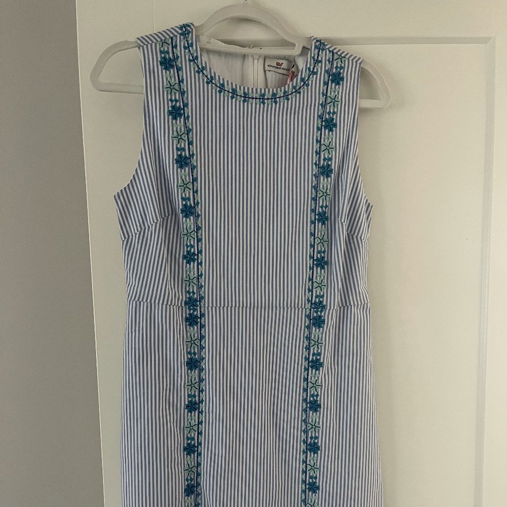 Vineyard Vines Pop Embroidered Shift Dress NWT